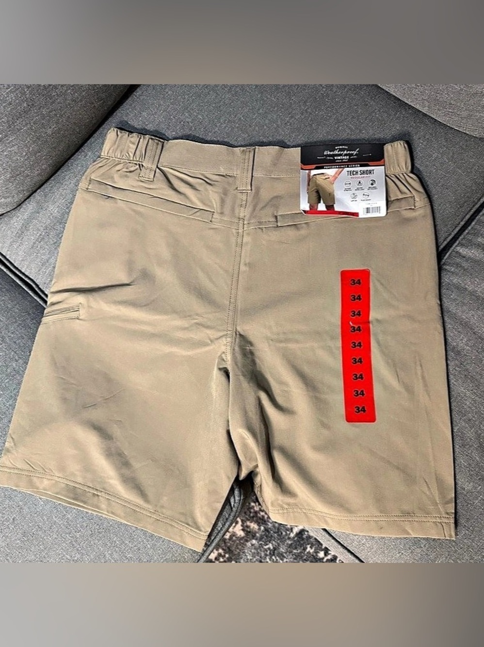 Hawke & Co. Tech Short. Men's Tech Shorts Brown Size 34 NWT